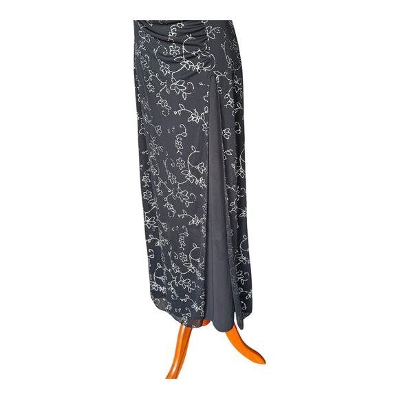 Vintage Taboo Strapless Long Dress Leg Slit Y2K Lined Embellished Stretch Small - Picture 5 of 8